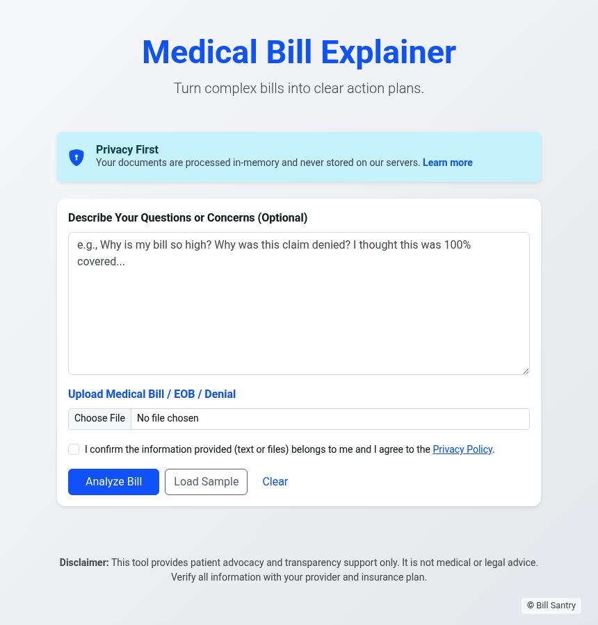 MedBill Explainer screenshot
