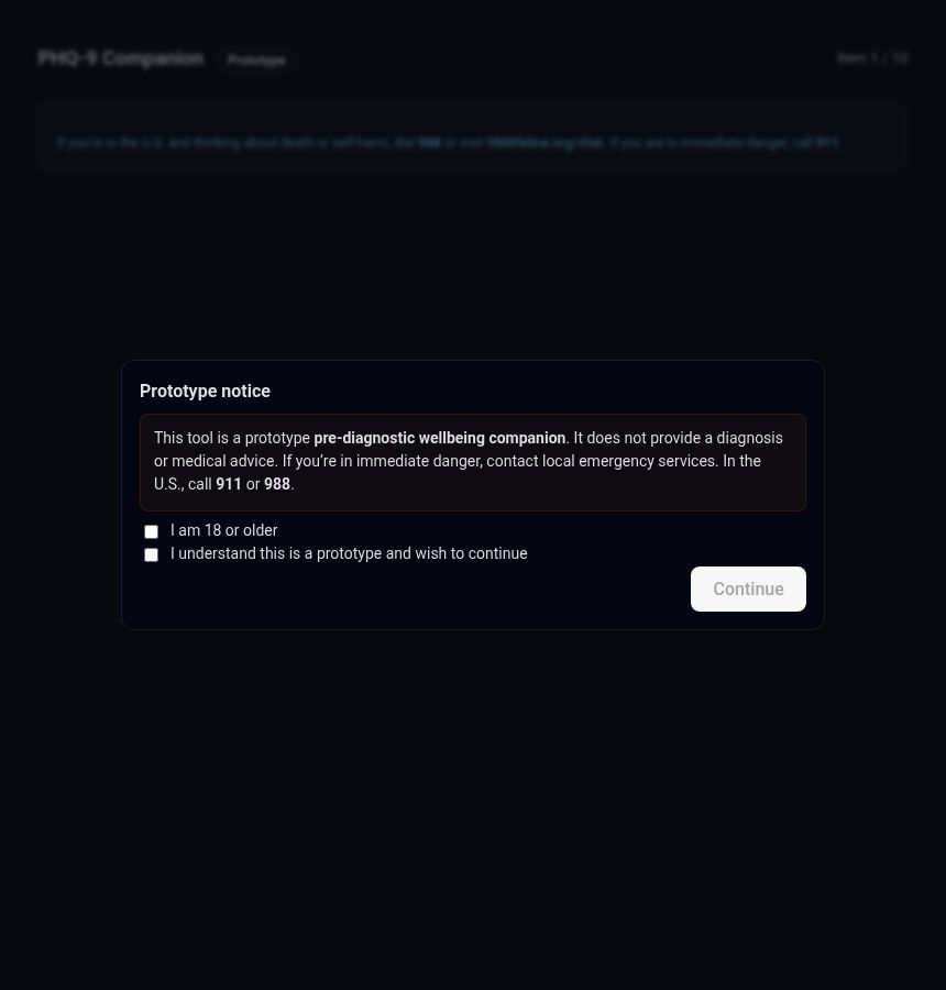 PHQ-9 Companion screenshot